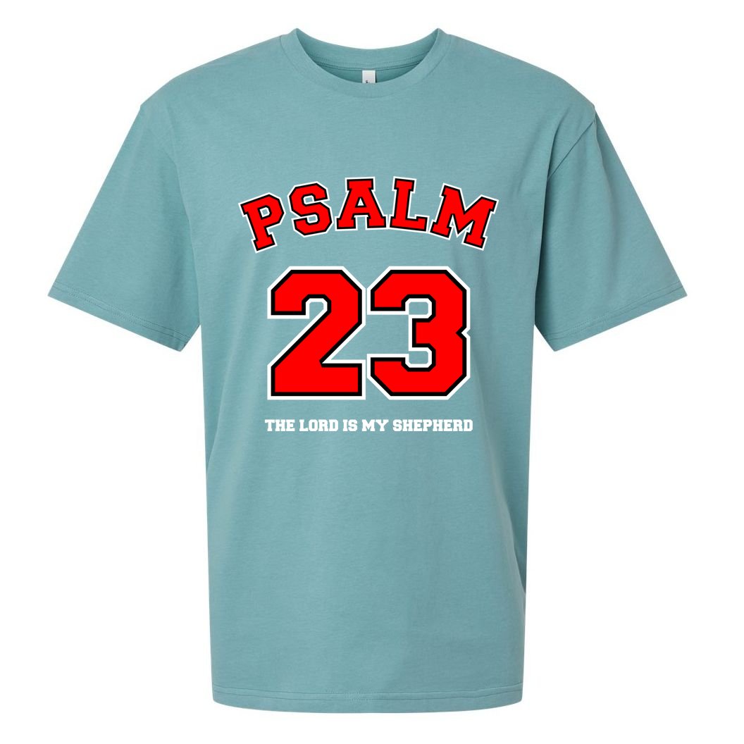 Psalm 23 The Lord Is My Shepherd Bible Verse Christian Jersey Sueded Cloud Jersey T-Shirt