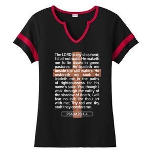 Psalm 23 The Book Of Psalms 2314 The Lord Is My Shepherd Ladies Halftime Notch Neck Tee