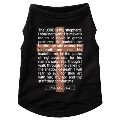 Psalm 23 The Book Of Psalms 2314 The Lord Is My Shepherd Doggie Tank