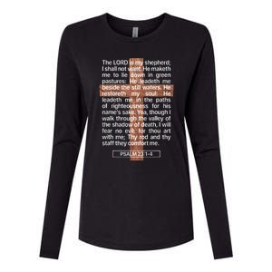 Psalm 23 The Book Of Psalms 2314 The Lord Is My Shepherd Womens Cotton Relaxed Long Sleeve T-Shirt