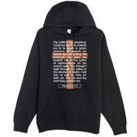 Psalm 23 The Book Of Psalms 2314 The Lord Is My Shepherd Premium Pullover Hoodie