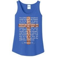 Psalm 23 The Book Of Psalms 2314 The Lord Is My Shepherd Ladies Essential Tank