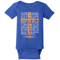 Psalm 23 The Book Of Psalms 2314 The Lord Is My Shepherd Baby Bodysuit