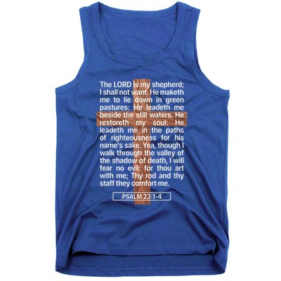 Psalm 23 The Book Of Psalms 2314 The Lord Is My Shepherd Tank Top