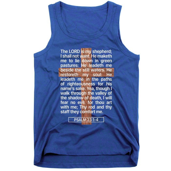 Psalm 23 The Book Of Psalms 2314 The Lord Is My Shepherd Tank Top