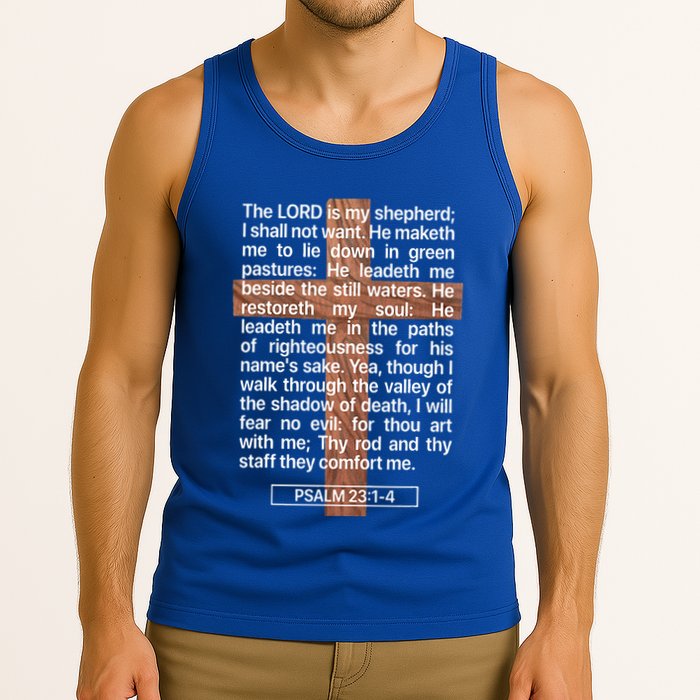 Psalm 23 The Book Of Psalms 2314 The Lord Is My Shepherd Tank Top