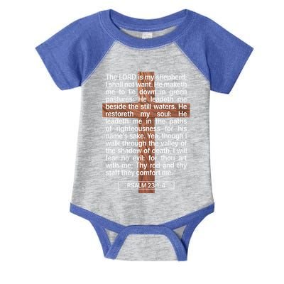 Psalm 23 The Book Of Psalms 2314 The Lord Is My Shepherd Infant Baby Jersey Bodysuit