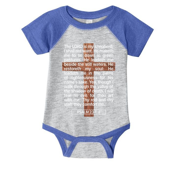 Psalm 23 The Book Of Psalms 2314 The Lord Is My Shepherd Infant Baby Jersey Bodysuit