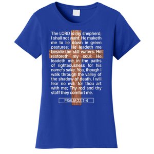 Psalm 23 The Book Of Psalms 2314 The Lord Is My Shepherd Women's T-Shirt