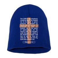 Psalm 23 The Book Of Psalms 2314 The Lord Is My Shepherd Short Acrylic Beanie