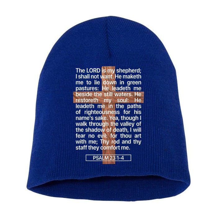 Psalm 23 The Book Of Psalms 2314 The Lord Is My Shepherd Short Acrylic Beanie