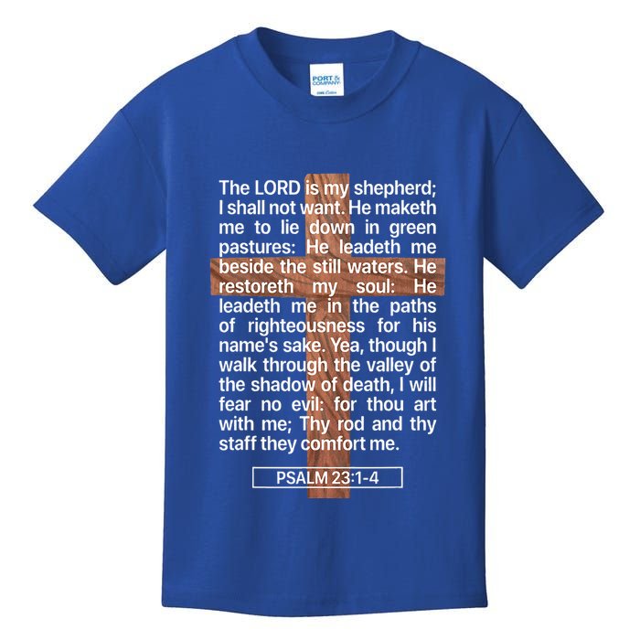 Psalm 23 The Book Of Psalms 2314 The Lord Is My Shepherd Kids T-Shirt