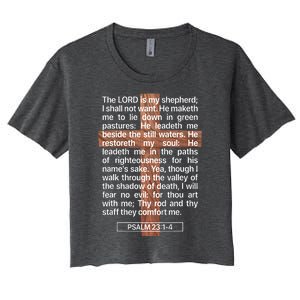 Psalm 23 The Book Of Psalms 2314 The Lord Is My Shepherd Women's Crop Top Tee