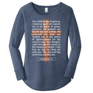 Psalm 23 The Book Of Psalms 2314 The Lord Is My Shepherd Women's Perfect Tri Tunic Long Sleeve Shirt