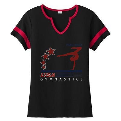 Paris 2024 T.E.A.M U.S.A Gymnastics Support Ladies Halftime Notch Neck Tee