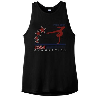 Paris 2024 T.E.A.M U.S.A Gymnastics Support Ladies PosiCharge Tri-Blend Wicking Tank