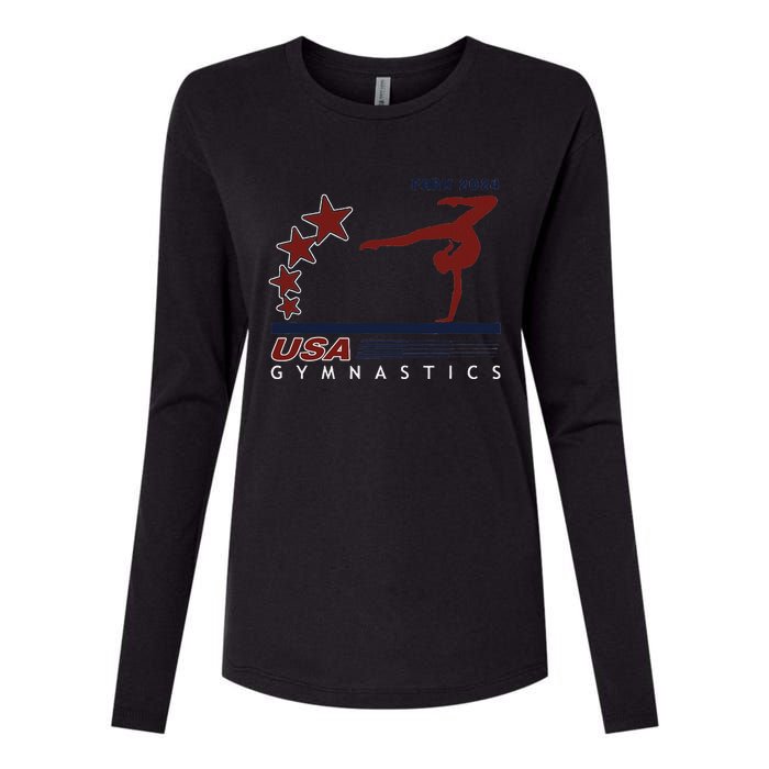 Paris 2024 T.E.A.M U.S.A Gymnastics Support Womens Cotton Relaxed Long Sleeve T-Shirt