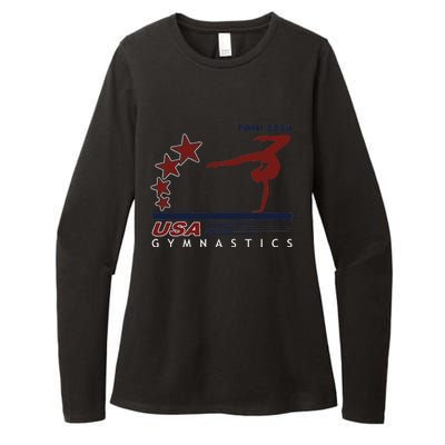 Paris 2024 T.E.A.M U.S.A Gymnastics Support Womens CVC Long Sleeve Shirt