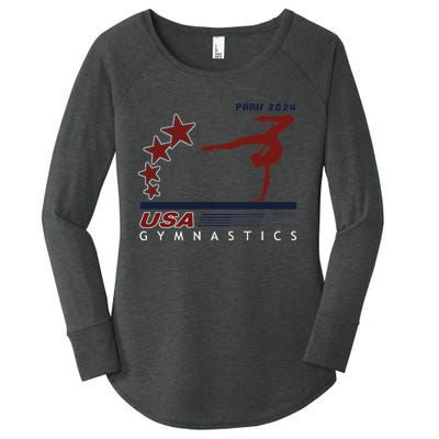 Paris 2024 T.E.A.M U.S.A Gymnastics Support Women's Perfect Tri Tunic Long Sleeve Shirt