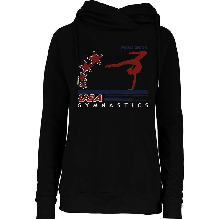 Paris 2024 T.E.A.M U.S.A Gymnastics Support Womens Funnel Neck Pullover Hood