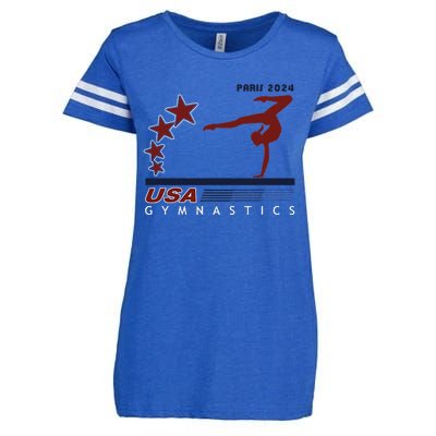 Paris 2024 T.E.A.M U.S.A Gymnastics Support Enza Ladies Jersey Football T-Shirt