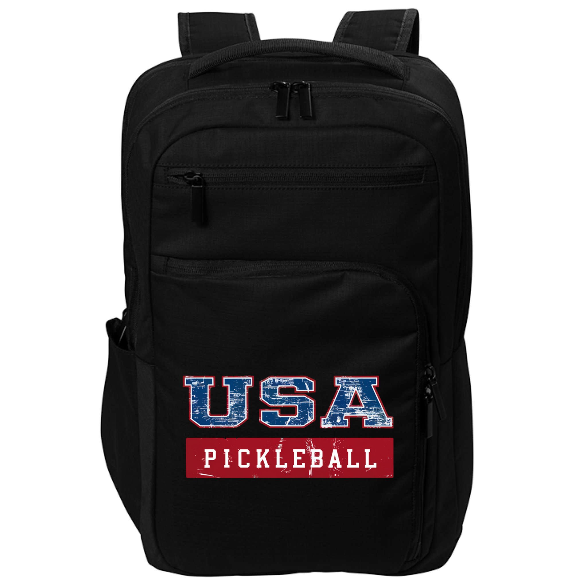 Pickleball 2024 Us Flag Patriotic American Sports Fan Usa Funny Gift Impact Tech Backpack