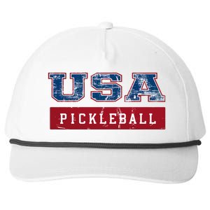 Pickleball 2024 Us Flag Patriotic American Sports Fan Usa Funny Gift Snapback Five-Panel Rope Hat