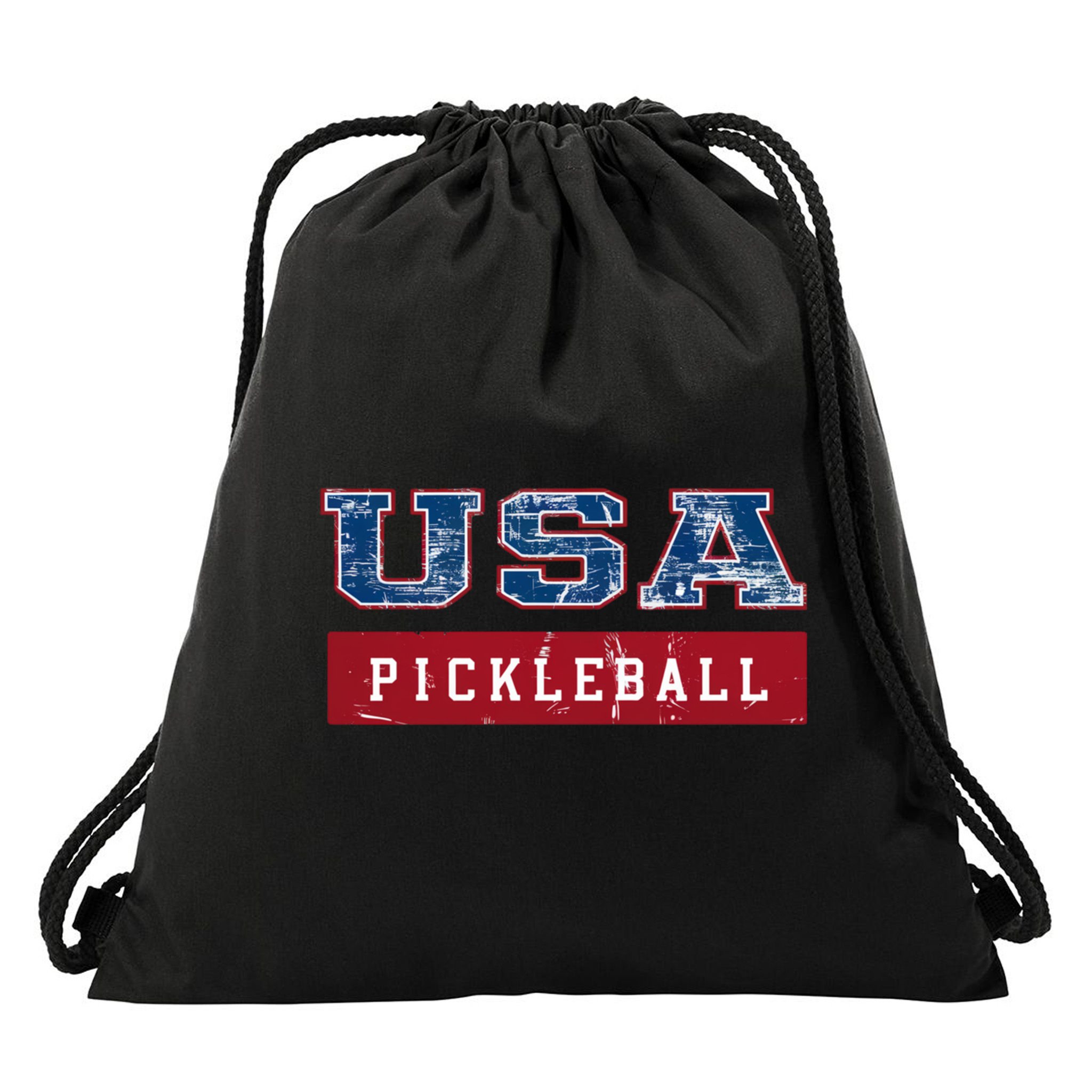 Pickleball 2024 Us Flag Patriotic American Sports Fan Usa Funny Gift Drawstring Bag