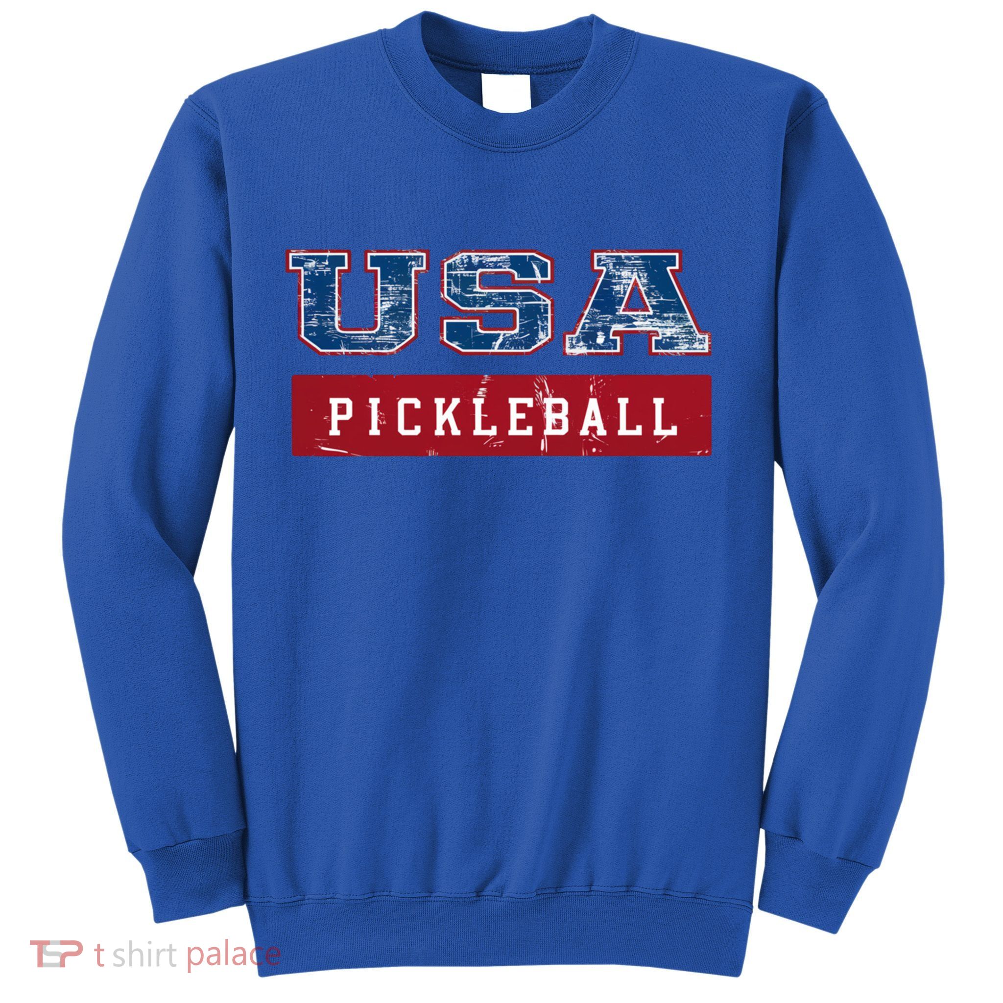 Pickleball 2024 Us Flag Patriotic American Sports Fan Usa Funny Gift Sweatshirt