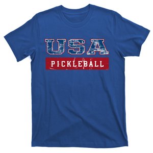 Pickleball 2024 Us Flag Patriotic American Sports Fan Usa Funny Gift T-Shirt