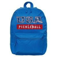 Pickleball 2024 Us Flag Patriotic American Sports Fan Usa Funny Gift 16 in Basic Backpack