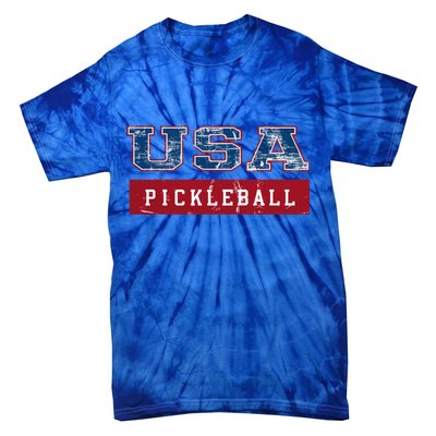Pickleball 2024 Us Flag Patriotic American Sports Fan Usa Funny Gift Tie-Dye T-Shirt