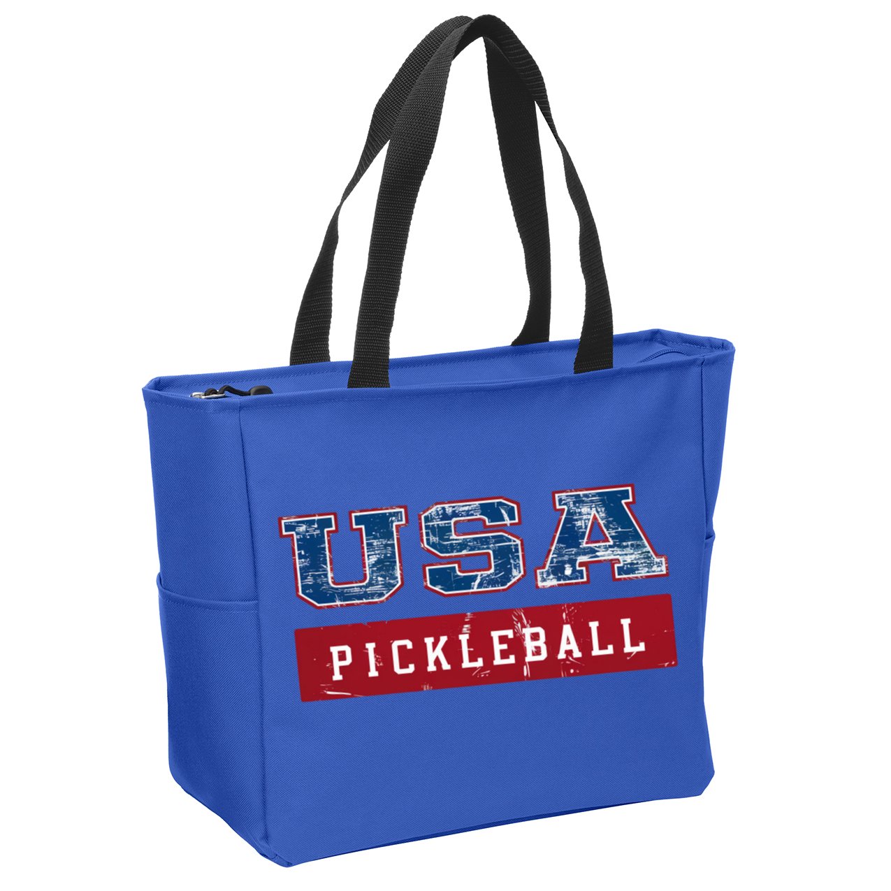 Pickleball 2024 Us Flag Patriotic American Sports Fan Usa Funny Gift Zip Tote Bag