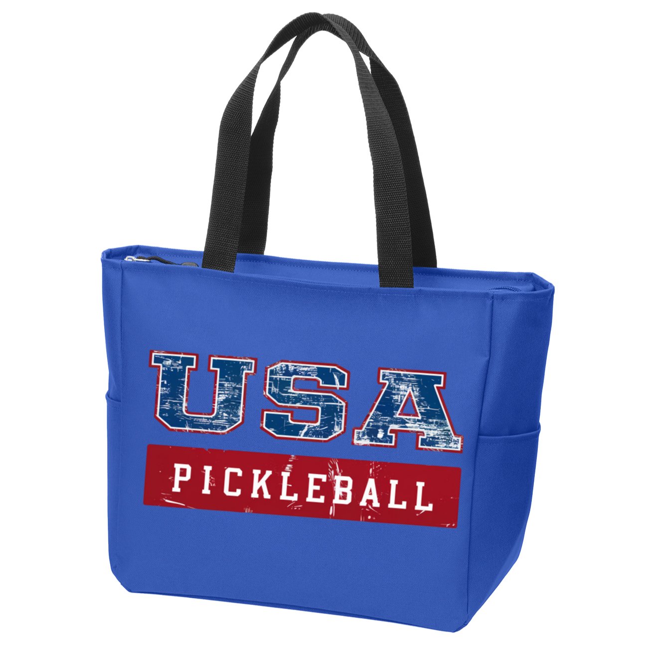 Pickleball 2024 Us Flag Patriotic American Sports Fan Usa Funny Gift Zip Tote Bag