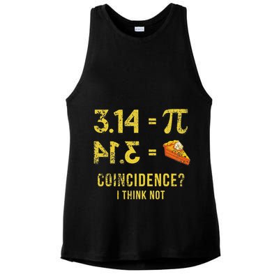 Pi 3 14 = Pie Coincidence I Think Not Math Pun Ladies PosiCharge Tri-Blend Wicking Tank