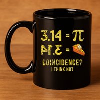 Pi 3 14 = Pie Coincidence I Think Not Math Pun 11oz C Handle Ceramic Mug