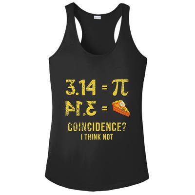 Pi 3 14 = Pie Coincidence I Think Not Math Pun Ladies PosiCharge Competitor Racerback Tank