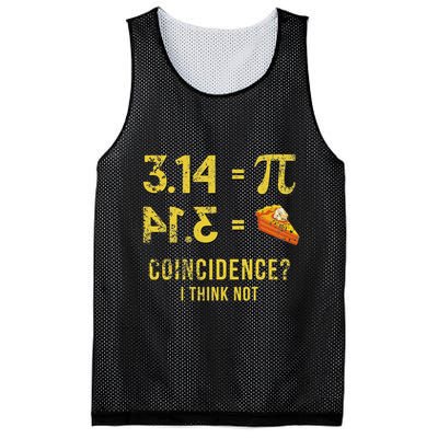 Pi 3 14 = Pie Coincidence I Think Not Math Pun Mesh Reversible Basketball Jersey Tank