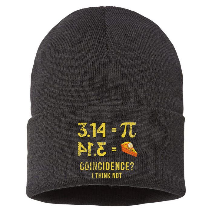 Pi 3 14 = Pie Coincidence I Think Not Math Pun Sustainable Knit Beanie