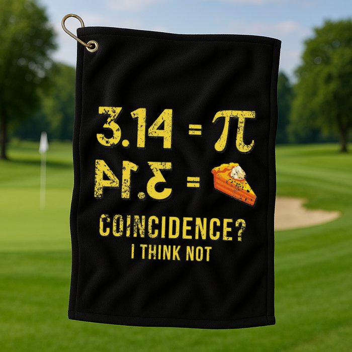Pi 3 14 = Pie Coincidence I Think Not Math Pun Golf Towel
