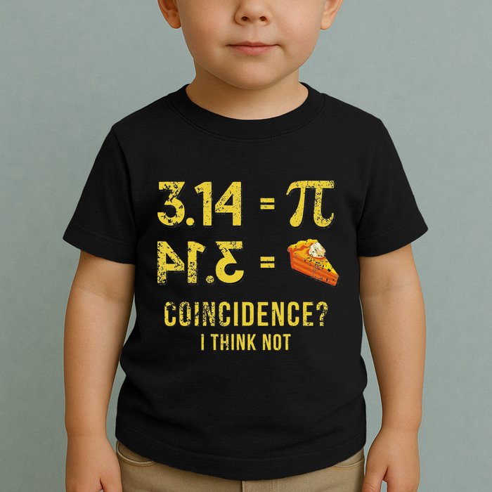 Pi 3 14 = Pie Coincidence I Think Not Math Pun Toddler T-Shirt