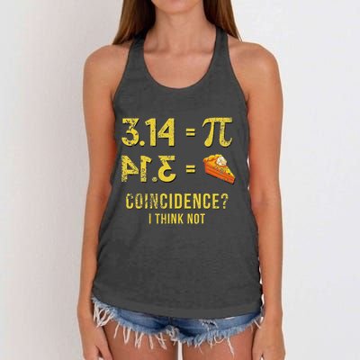 Pi 3 14 = Pie Coincidence I Think Not Math Pun Women's Knotted Racerback Tank
