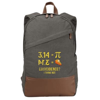 Pi 3 14 = Pie Coincidence I Think Not Math Pun Cotton Canvas Backpack