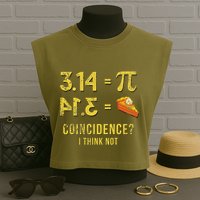 Pi 3 14 = Pie Coincidence I Think Not Math Pun Garment-Dyed Women's Muscle Tee