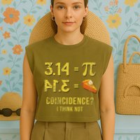 Pi 3 14 = Pie Coincidence I Think Not Math Pun Garment-Dyed Women's Muscle Tee