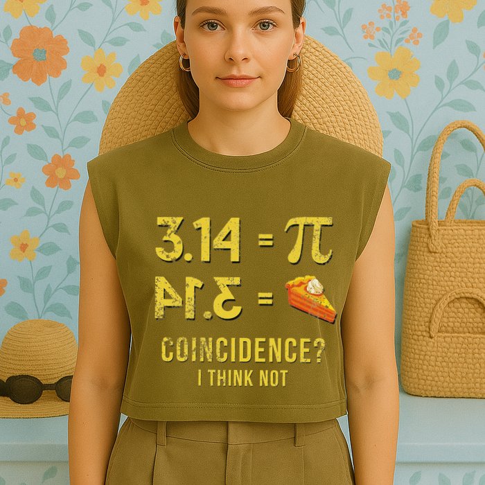 Pi 3 14 = Pie Coincidence I Think Not Math Pun Garment-Dyed Women's Muscle Tee