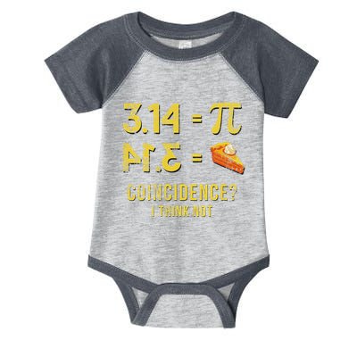 Pi 3 14 = Pie Coincidence I Think Not Math Pun Infant Baby Jersey Bodysuit