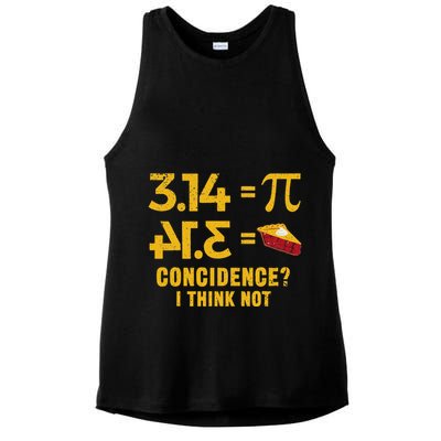 Pi 3 14 = Pie Coincidence I Think Not Math Pun Ladies PosiCharge Tri-Blend Wicking Tank