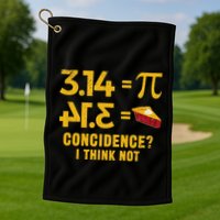 Pi 3 14 = Pie Coincidence I Think Not Math Pun Golf Towel