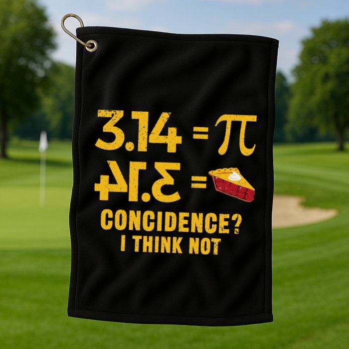Pi 3 14 = Pie Coincidence I Think Not Math Pun Golf Towel